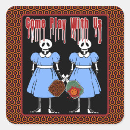 Pegatina Cuadrada El baloncesto llega a jugar con las películas de t