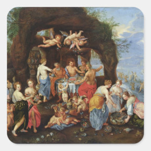 Pegatina Cuadrada El banquete de dioses