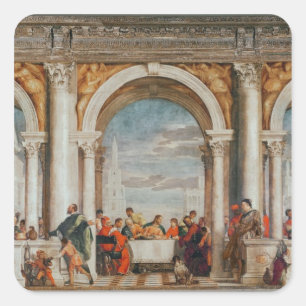 Pegatina Cuadrada El banquete en la casa de Levi