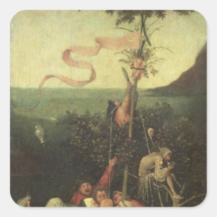 Pegatina Cuadrada El barco de los tontos, c.1500