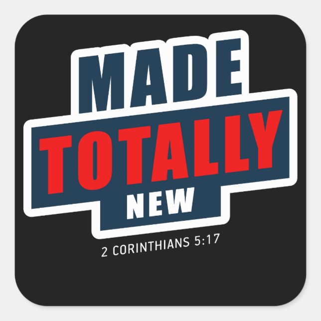 Pegatina Cuadrada El bautismo cristiano completamente nuevo (Anverso)