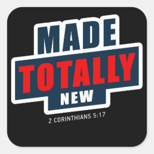 Pegatina Cuadrada El bautismo cristiano completamente nuevo