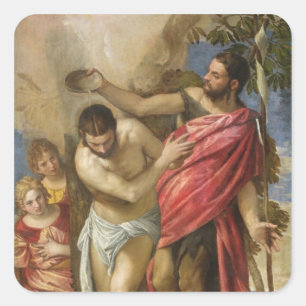 Pegatina Cuadrada El bautismo de Cristo