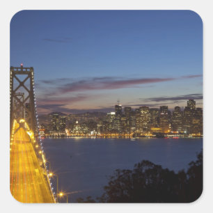 Pegatina Cuadrada El Bay Bridge desde Treasure Island