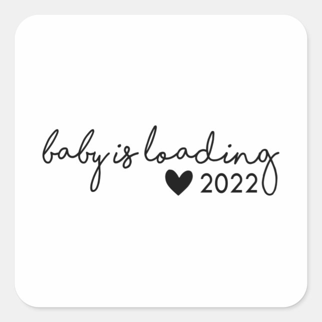 Pegatina Cuadrada El bebé está cargando 2022 (Anverso)