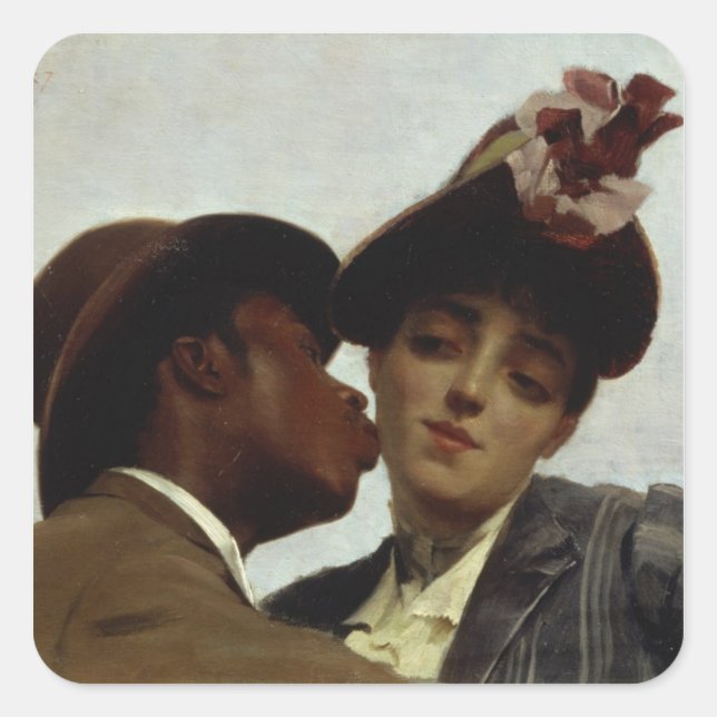Pegatina Cuadrada El beso, 1887 (Anverso)