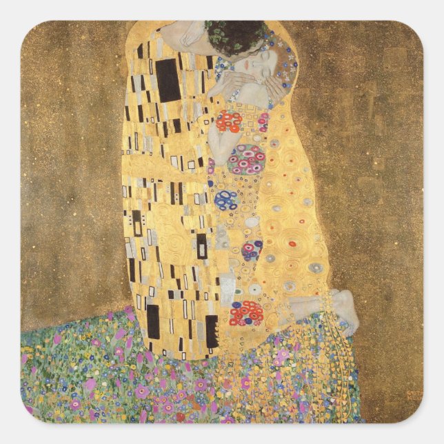 Pegatina Cuadrada El beso, 1907-08 (Anverso)