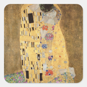 Pegatina Cuadrada El beso, 1907-08