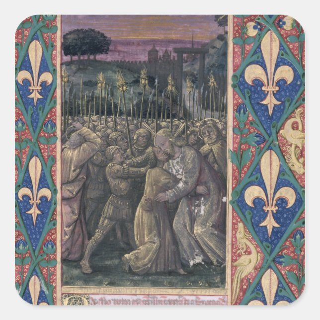 Pegatina Cuadrada El beso de Judas (Anverso)