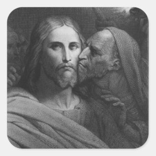 Pegatina Cuadrada El beso de Judas 2