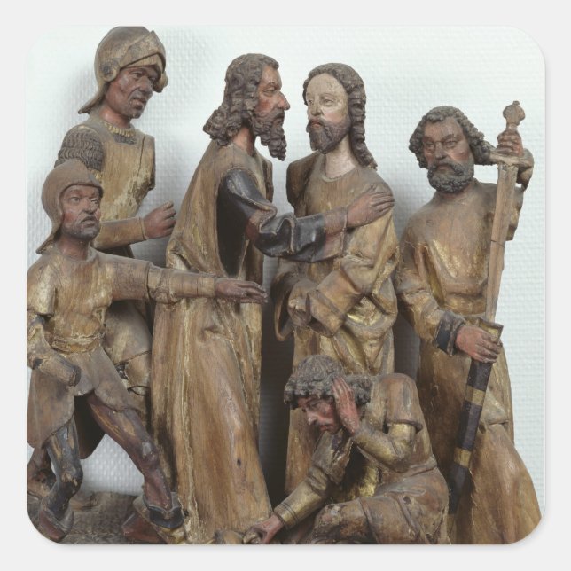 Pegatina Cuadrada El beso de Judas, desde Amberes (Anverso)