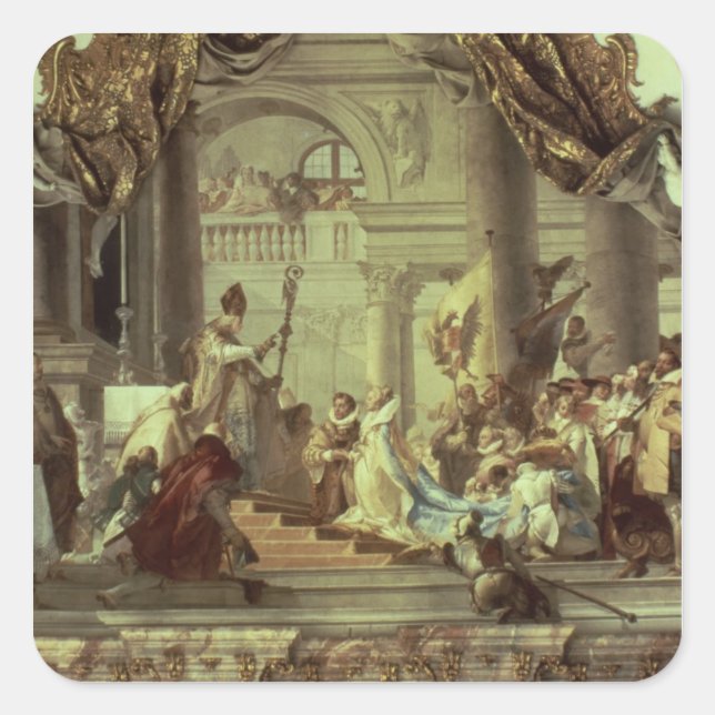 Pegatina Cuadrada El boda del emperador Frederick Barbarossa (Anverso)