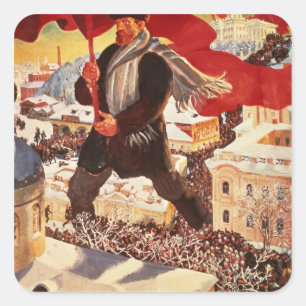 Pegatina Cuadrada El bolchevique, 1920