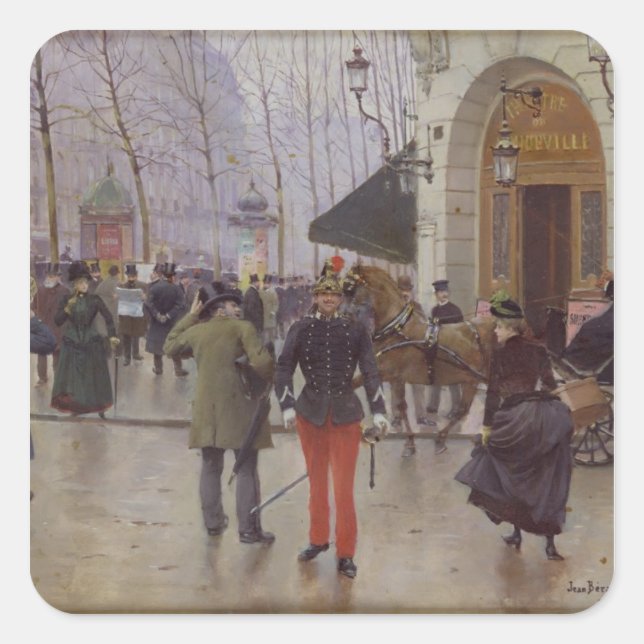 Pegatina Cuadrada El Boulevard des Capucines (Anverso)
