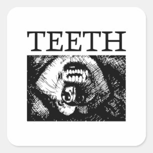 Pegatina Cuadrada El bozal de una husky sonriente durante el juego.