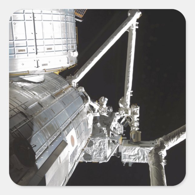 Pegatina Cuadrada El brazo robótico del Experimento japonés Modu 2 (Anverso)