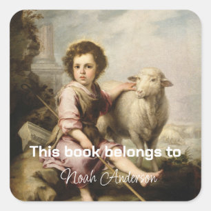 Pegatina Cuadrada El Buen Pastor, Esteban Murillo
