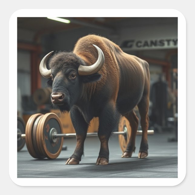 Pegatina Cuadrada El BUFFalo (Anverso)