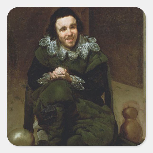 Pegatina Cuadrada El Buffoon Calabacillas, erróneamente (Anverso)