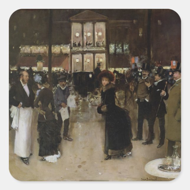 Pegatina Cuadrada El bulevar de noche (Anverso)