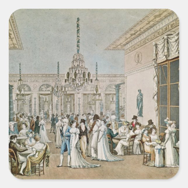 Pegatina Cuadrada El Café Frascati en 1807 (Anverso)