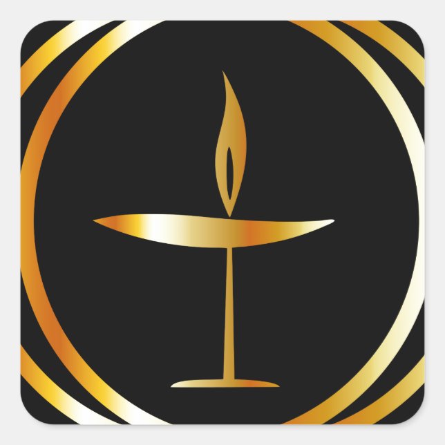 Pegatina Cuadrada El cáliz flamante (Anverso)
