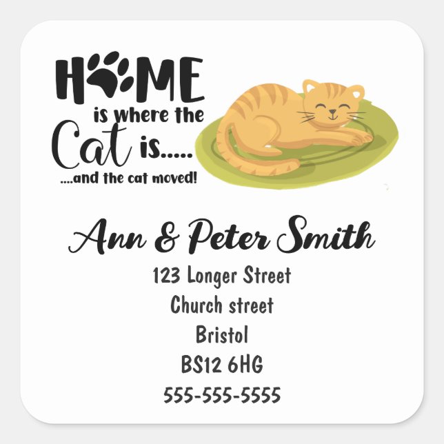 Pegatina Cuadrada El cambio de dirección de vuelta a casa es donde e (Anverso)