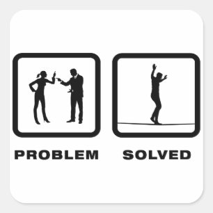 Pegatina Cuadrada El caminar de la cuerda tirante