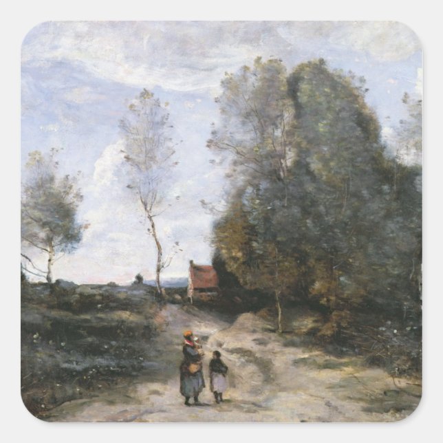 Pegatina Cuadrada El camino (Anverso)