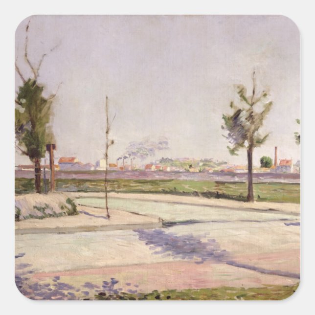Pegatina Cuadrada El camino a Gennevilliers, 1883 (Anverso)