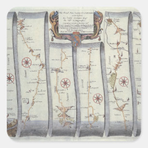 Pegatina Cuadrada El camino de Londres a Arundel