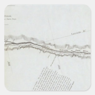 Pegatina Cuadrada El camino de Missouri a Oregon