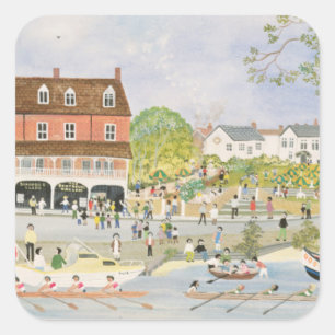 Pegatina Cuadrada El camino hacia Walton-on-Thames