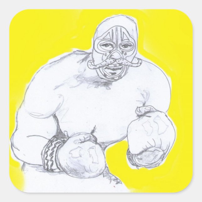 Pegatina Cuadrada El campeón (Anverso)