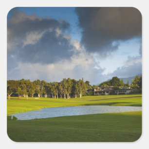 Pegatina Cuadrada El campo de golf Makai en Princeville