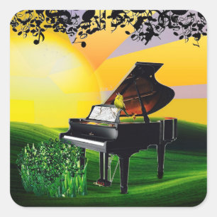 PEGATINA CUADRADA ¡EL CANARIO EN SUNRISE!