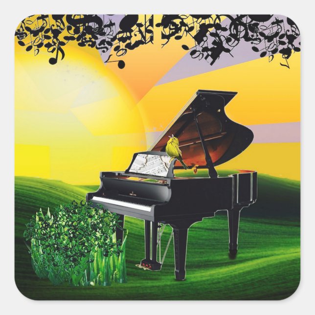 PEGATINA CUADRADA ¡EL CANARIO EN SUNRISE! (Anverso)