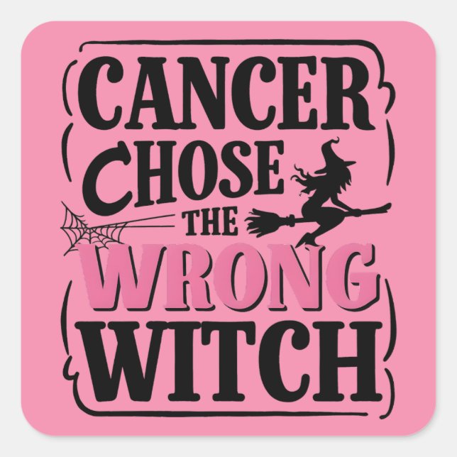 Pegatina Cuadrada El cáncer eligió la conciencia equivocada de Hallo (Anverso)