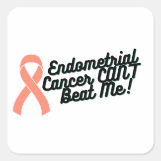 Pegatina Cuadrada El Cáncer Endometrial No Puede Golpearme Concienci