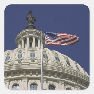 Pegatina Cuadrada El capitolio de Estados Unidos, Washington, DC