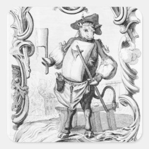 Pegatina Cuadrada El carnicero, publicado 1746
