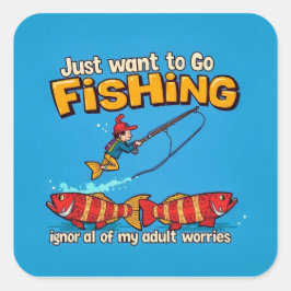 Pegatina Cuadrada El carrete en la relajación: Escape de adultos con