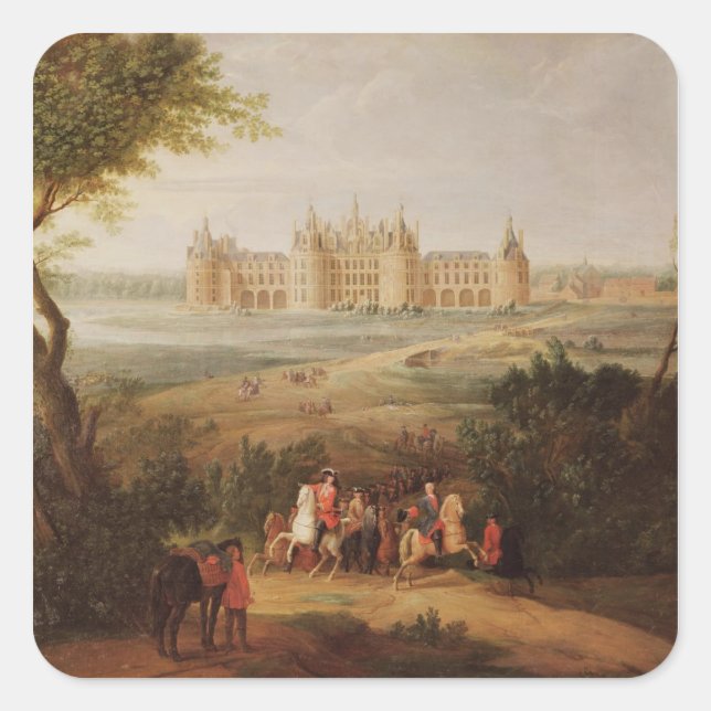 Pegatina Cuadrada El castillo de Chambord, 1722 (Anverso)