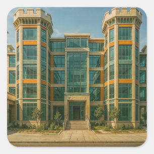 Pegatina Cuadrada El Castillo de la Ciudadela de Cristal