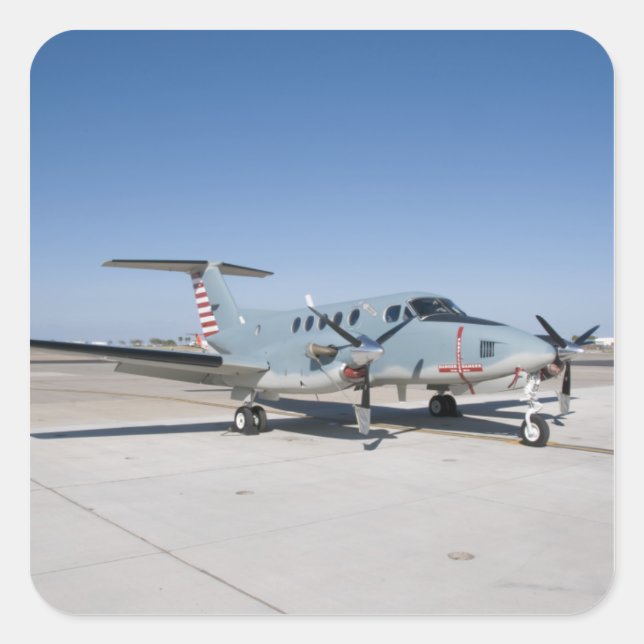 Pegatina Cuadrada El centenario de la aviación naval conmemorativo (Anverso)