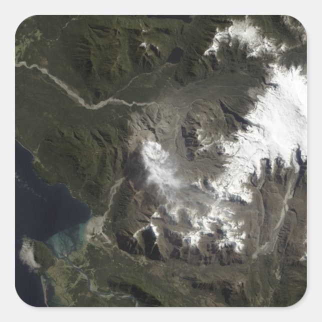 Pegatina Cuadrada El ChaitPáratico ½ un volcán (Anverso)