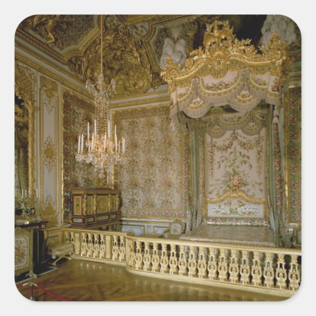 Pegatina Cuadrada El Chambre de la Reine (habitación de la reina) (f (Anverso)
