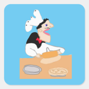 Pegatina Cuadrada El chef