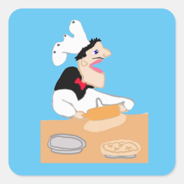 Pegatina Cuadrada El chef (Anverso)