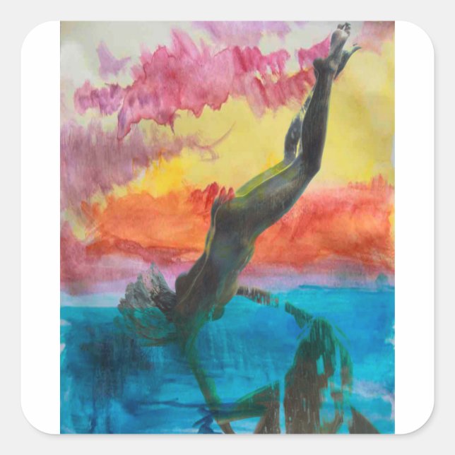 Pegatina Cuadrada El chica (Anverso)